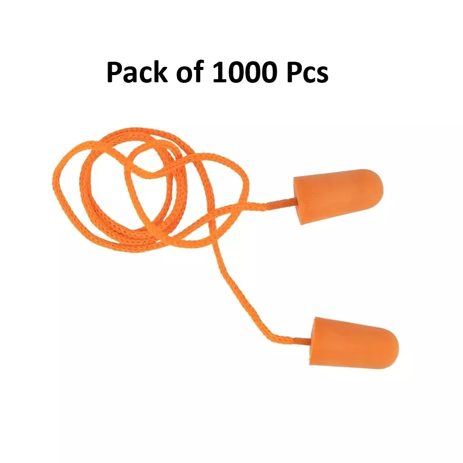 karam-disposable-foam-corded-ear-plugs-orange-34-db-snr-with-cotton-thread-ep-02-pack-of-1000-pcs