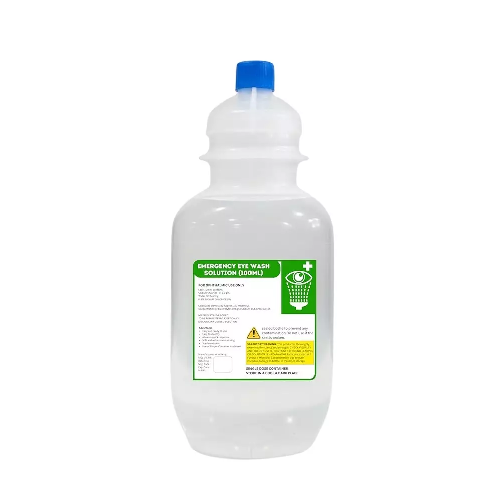 EFFICACY Emergency Eye Wash Solution 100 ml Saline Rinse Sterile Preservative-Free