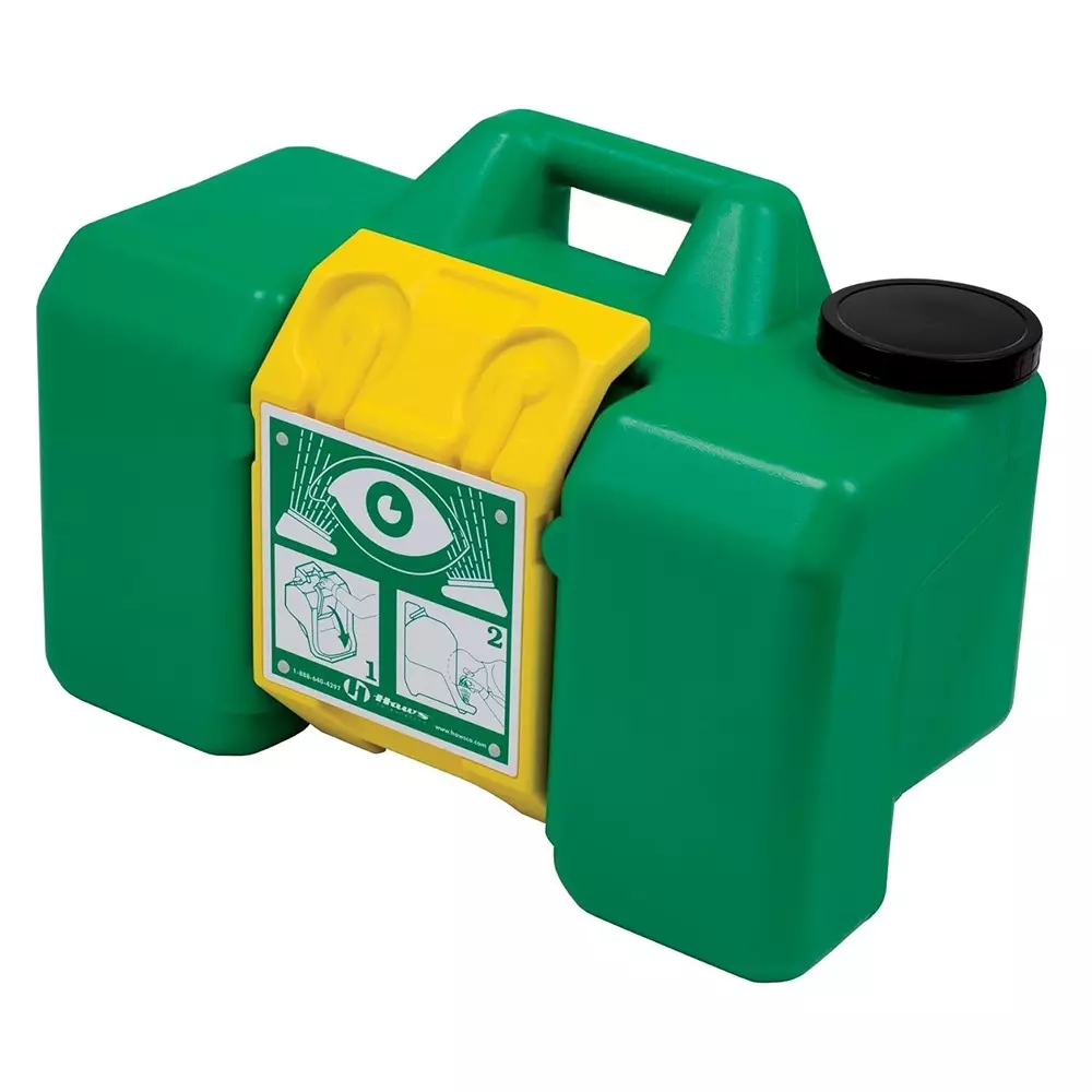 Efficacy 9 Gallon (34.1 L) Portable Eyewash Green Color HDPE Material and Wall Mounted for Washing Eyes, 7501 (Sterilize Additive Not Included)