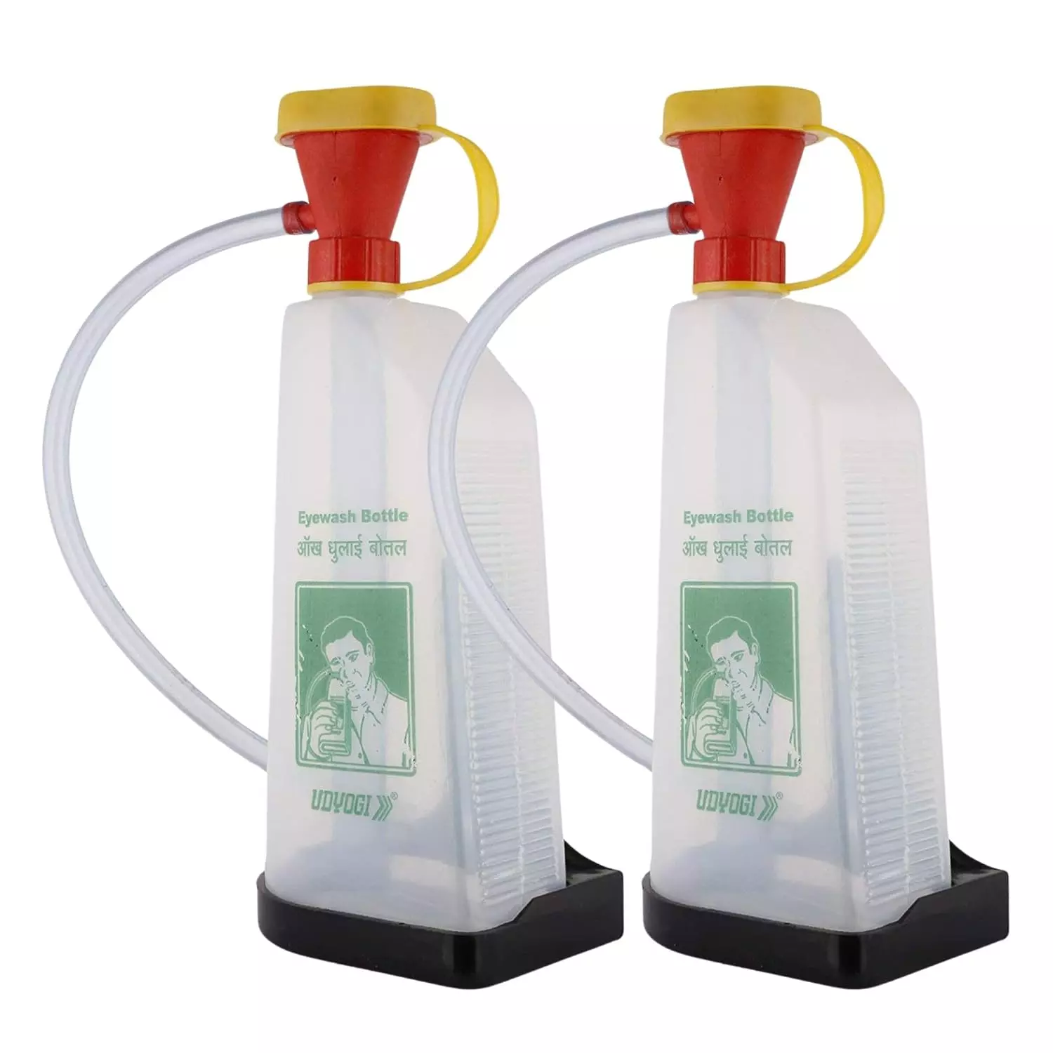 Elysian 500 ml Eye Wash Bottle PVC Body and Wall Mounted for Laboratories & Construction Sites (Pack of 2 Pcs)