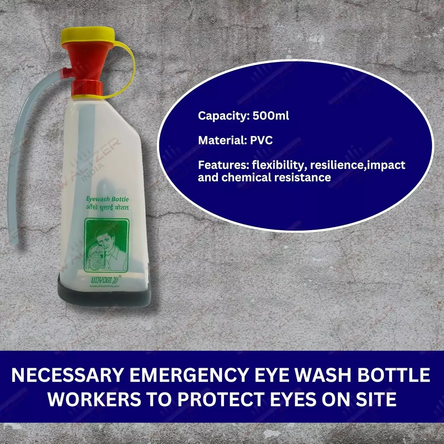 Scott Portable Emergency Eye Wash Bottle 500 ml Chemical-Resistant Plastic 200 g (Pack of 15)