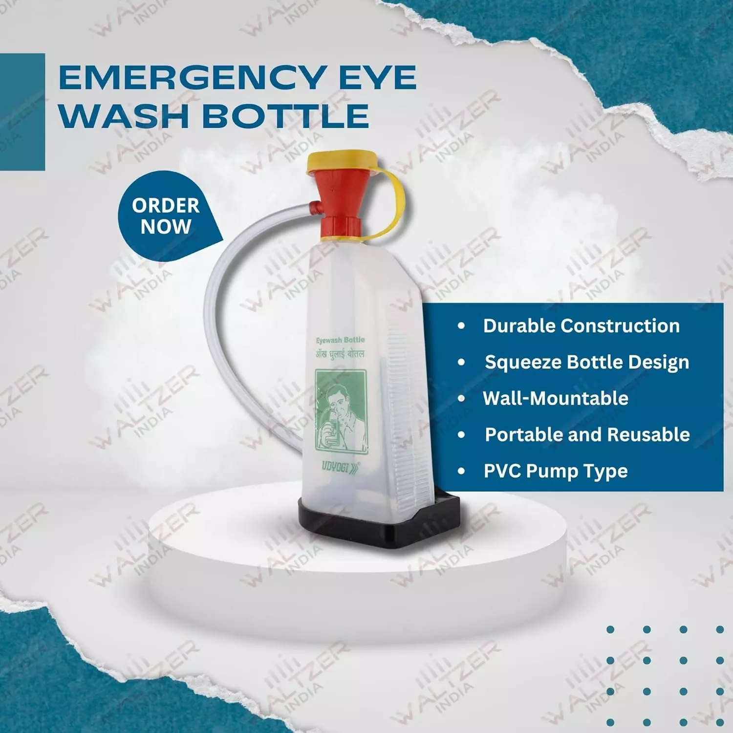 Scott Portable Emergency Eye Wash Bottle 500 ml Chemical-Resistant Plastic 200 g (Pack of 15)
