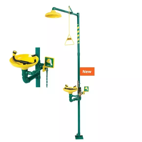 Scott Safety Shower With Emergency Eye Wash Hand Operated Stainless Steel 15 Kg
