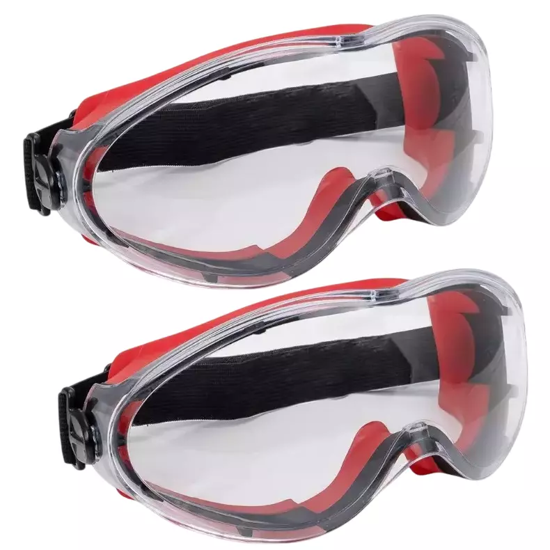 BISON LIFE Splash Guard X Safety Goggle Anti-Scratch, Anti-Fog Polycarbonate Clear Lens with UV Protection (Pack of 2 Pcs)