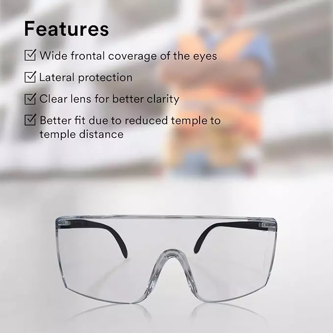 3M Safety Goggle Anti-Fog Lens Transparent Polycarbonate for Laboratory & Industrial Work Use, 1709 IN Plus (Pack of 35 Pcs)