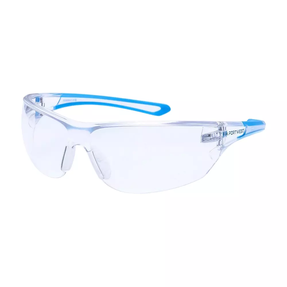 Portwest Safety Glasses Clear Regular Fit Polycarbonate for Industrial Use, PS19CLR