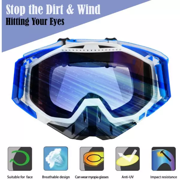 Allextreme Wind, Snow and Dust Proof Blue and Black Ski Snow Goggles for Riding and Skiing, EXSMT1B