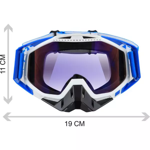 Allextreme Wind, Snow and Dust Proof Blue and Black Ski Snow Goggles for Riding and Skiing, EXSMT1B