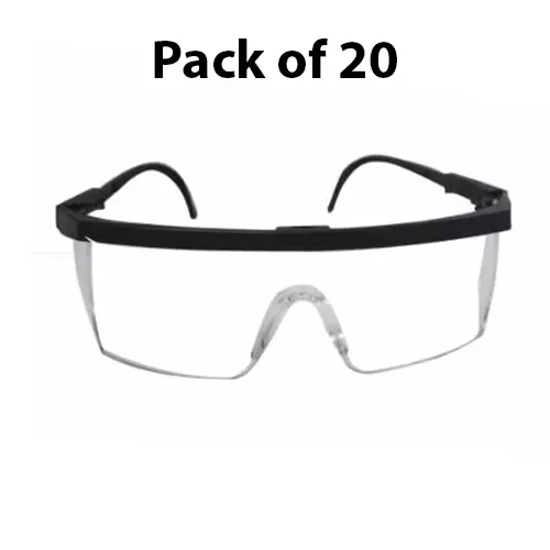 3M Safety Spectacles Clear Lens Polycarbonate Hardcoat (Scratch-Resistant) Free Size, 1710 HC (Pack of 20)