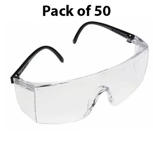 3M Safety Spectacles Clear Lens Polycarbonate Scratch-Resistant Free Size, 1709IN (Pack of 50)