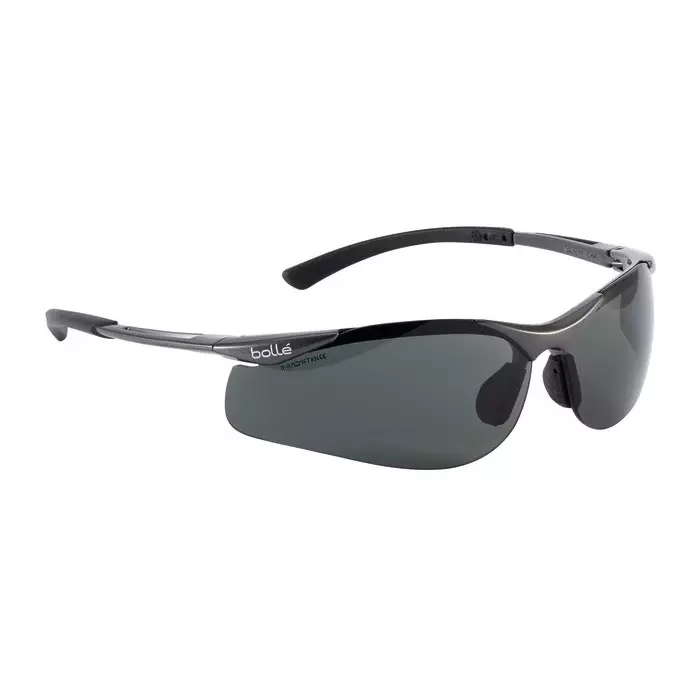 Bolle Safety CONTOUR Safety Glasses Smoke PC Lens, CONTPOL