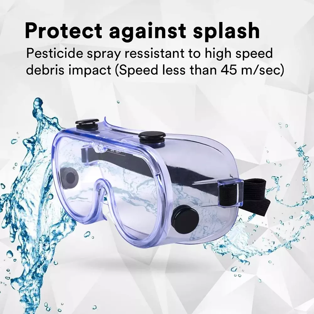 3M Safety Goggle with Wide Coverage Lens Splash Transparent Polycarbonate Universal Nylon for Laboratory & Agriculture Work Use, 1621 (Pack of 120 Pcs)