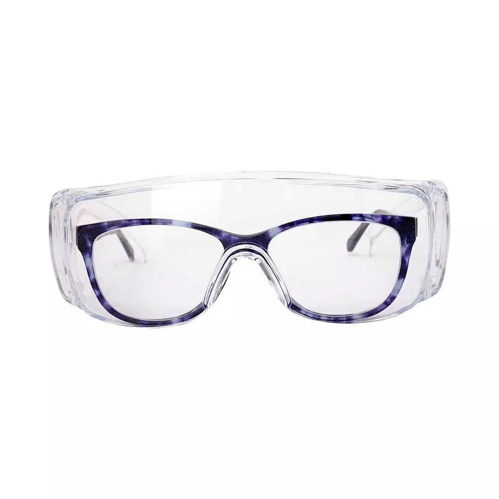 BISON LIFE Safety Glasses Diamont Vented Over, Clear Lens, Clear Temples, Anti-Scratch