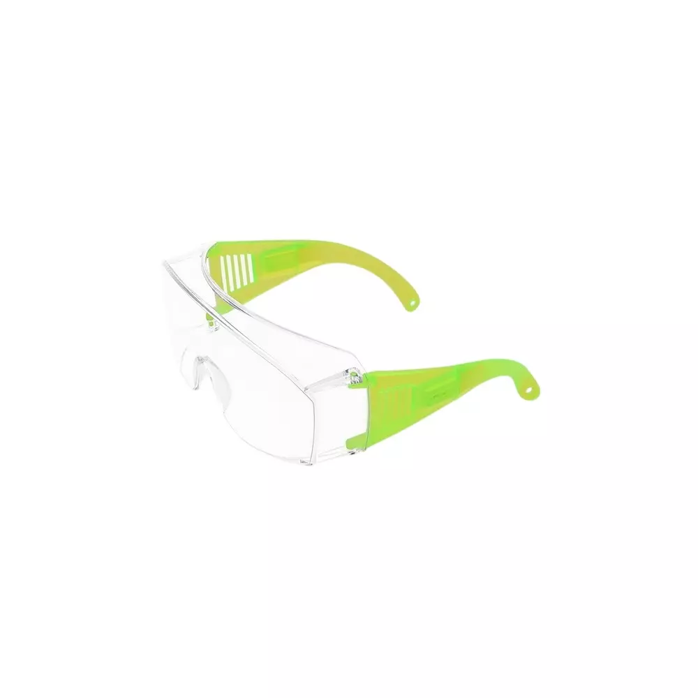 Karam Prescription-Glasses Wearer's Choice Safety Spectacles Polycarbonate 99.9% UV Protected Scratch & Impact Resistant Lens with In-Built Frame, ES007(CLEAR)NG