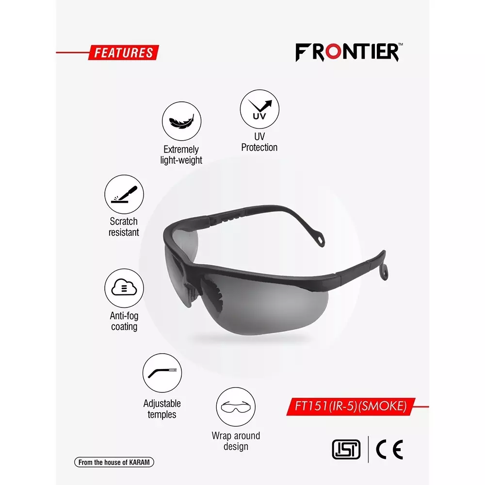 karam-frontier-eye-protection-safety-goggles-polycarbonate-99-uv-protection-anti-scratch-anti-fog-coating-lens-with-embedded-nosepad-ft151ir-5smoke