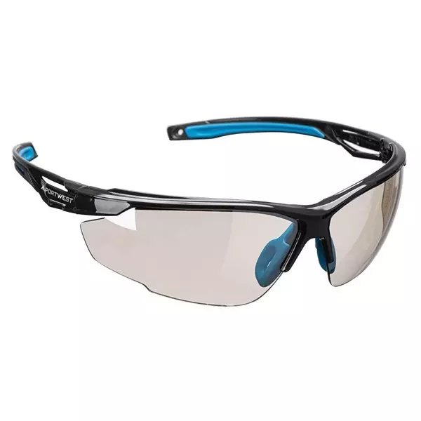 Portwest Safety Glasses Mirror Semi Rim Polycarbonate for Industrial Use, PS37MIR