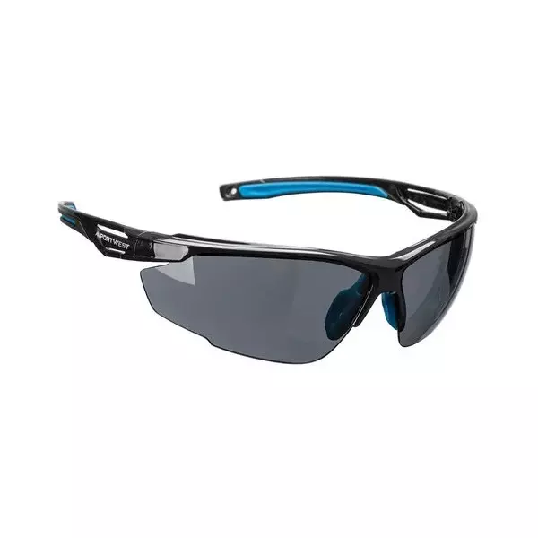 Portwest Safety Glasses Smoke Semi Rim Polycarbonate for Industrial Use, PS37SKR