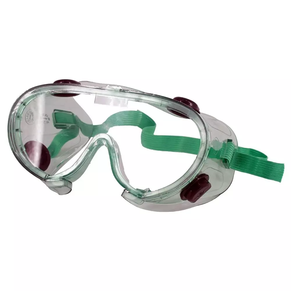The Mask Lab Safety Goggle Chemical Splash Goggle Rim Less Green, EF-C16 (Pack of 12 Pcs)