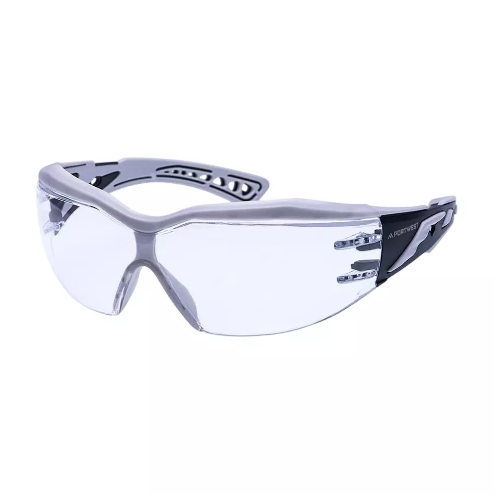 Portwest Safety Glasses Clear Regular Fit Polycarbonate for Industrial Use, PS20CLR