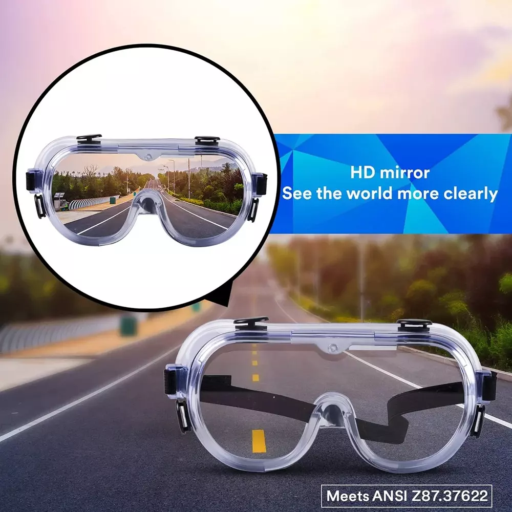 3M Safety Goggle with Wide Coverage Lens Splash Transparent Polycarbonate Universal Nylon for Laboratory & Agriculture Work Use, 1621 (Pack of 75 Pcs)