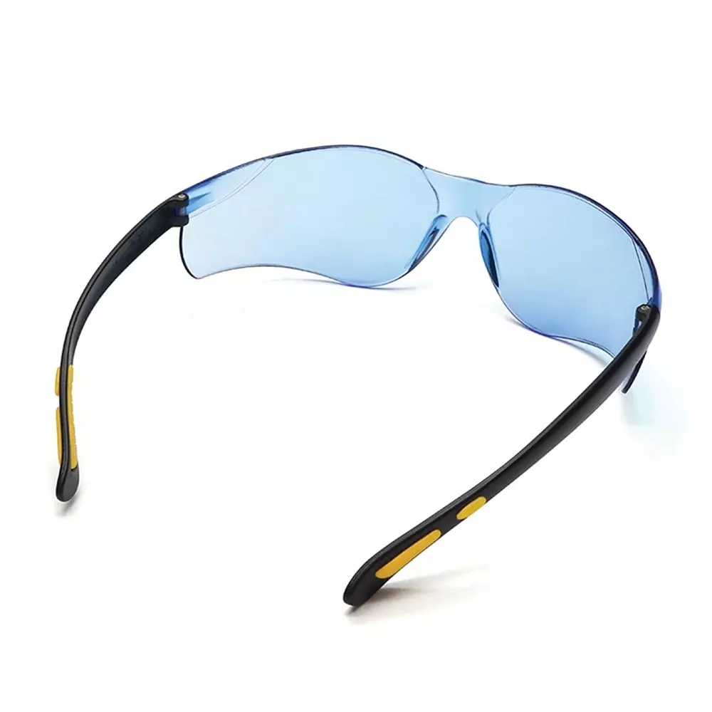 The Mask Lab Safety Goggle Soft Temple Antiscratch Rim Less Blue & Black, EF-66 (Pack of 12 Pcs)