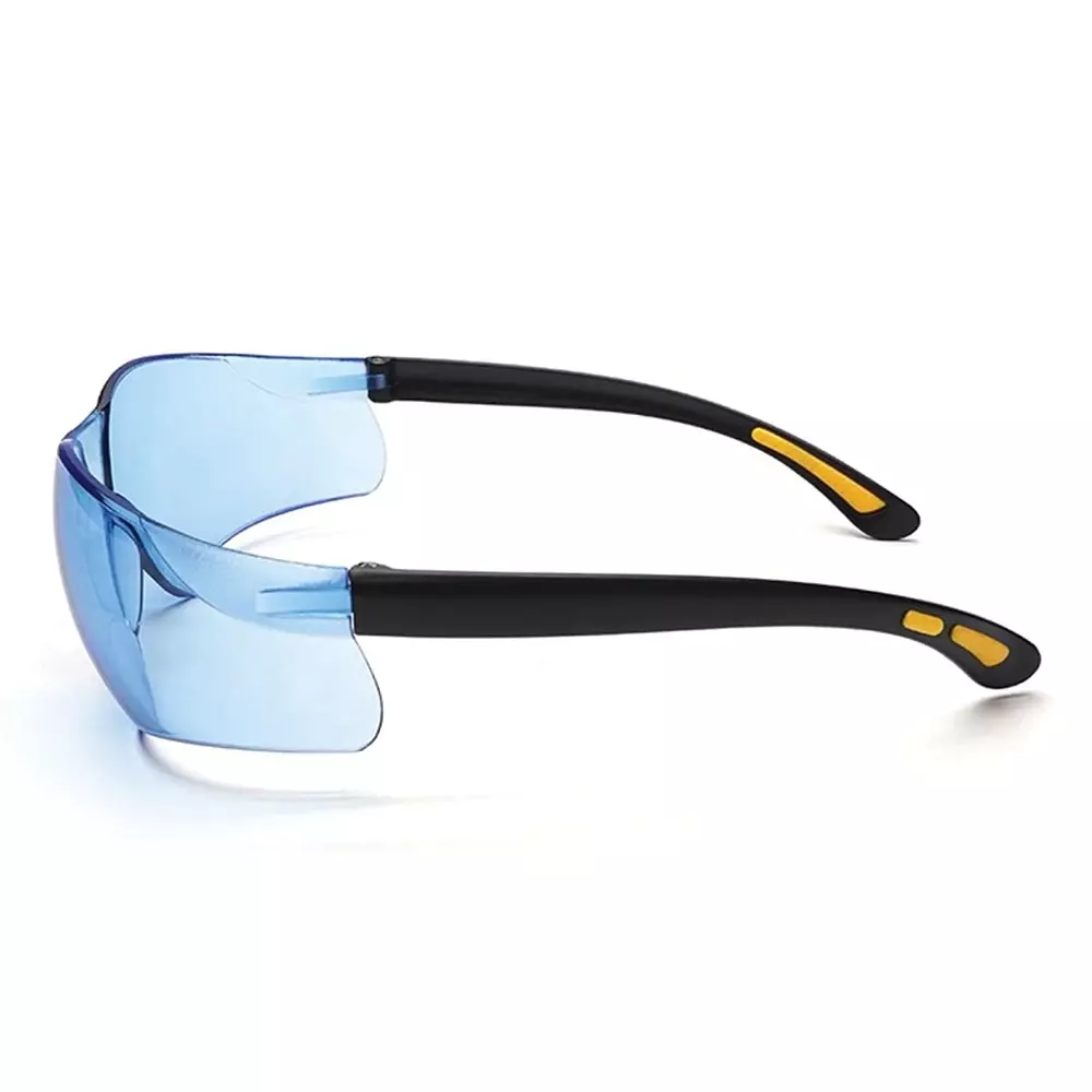 The Mask Lab Safety Goggle Soft Temple Antiscratch Rim Less Blue & Black, EF-66 (Pack of 12 Pcs)