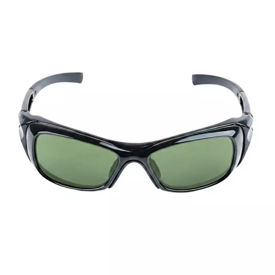 Mallcom Vega Safety Goggles Anti-Fog Polycarbonate Black Frame Green Lens with Removable Eyebrow Protector