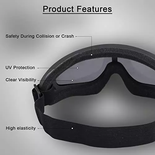Allextreme Black and Neon Glass Anti Fog and Windproof Ski Snow Goggles for Riding and Skiing, EXSBG1N