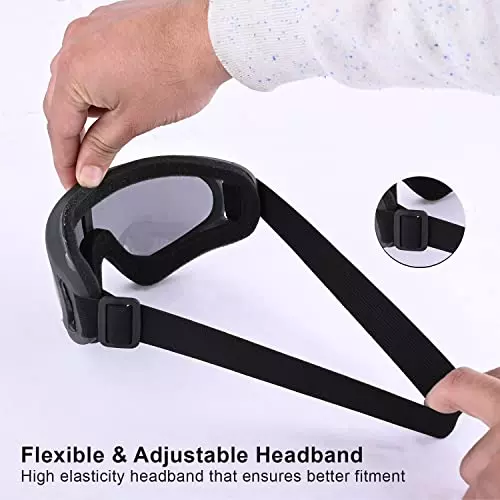 Allextreme Black and Neon Glass Anti Fog and Windproof Ski Snow Goggles for Riding and Skiing, EXSBG1N