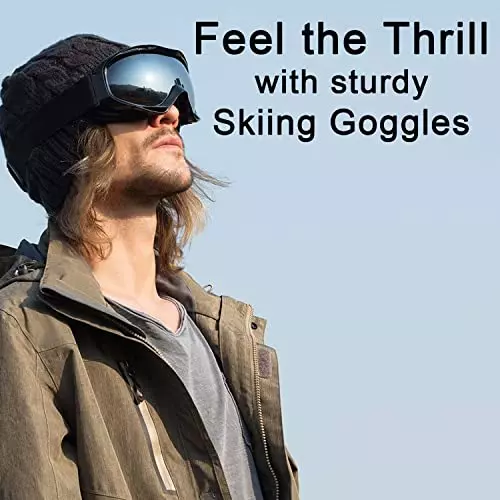 Allextreme Black and Neon Glass Anti Fog and Windproof Ski Snow Goggles for Riding and Skiing, EXSBG1N