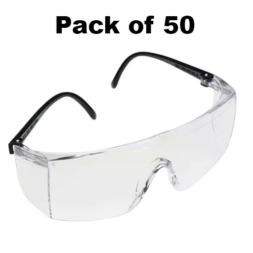 3M Safety Spectacles Polycarbonate Clear Lens & Grey Frame, 1709IN (Pack of 50)