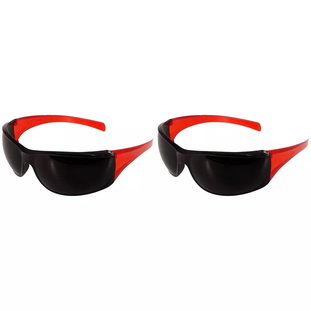 The Mask Lab Safety Goggle Welding Goggle Hardcoated Semi Rim Black & Red, EF-DIN5 (Pack of 15 Pcs)