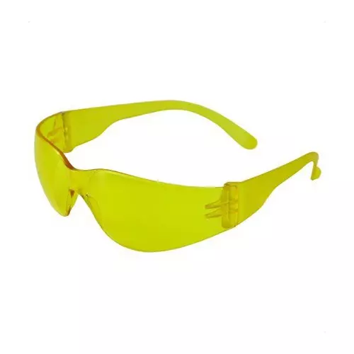 Karam Construction Worker’s Choice Safety Spectacles Polycarbonate Lens Frameless with 99.9% UV Protected Scratch & Impact Resistant, ES001(AMBER)