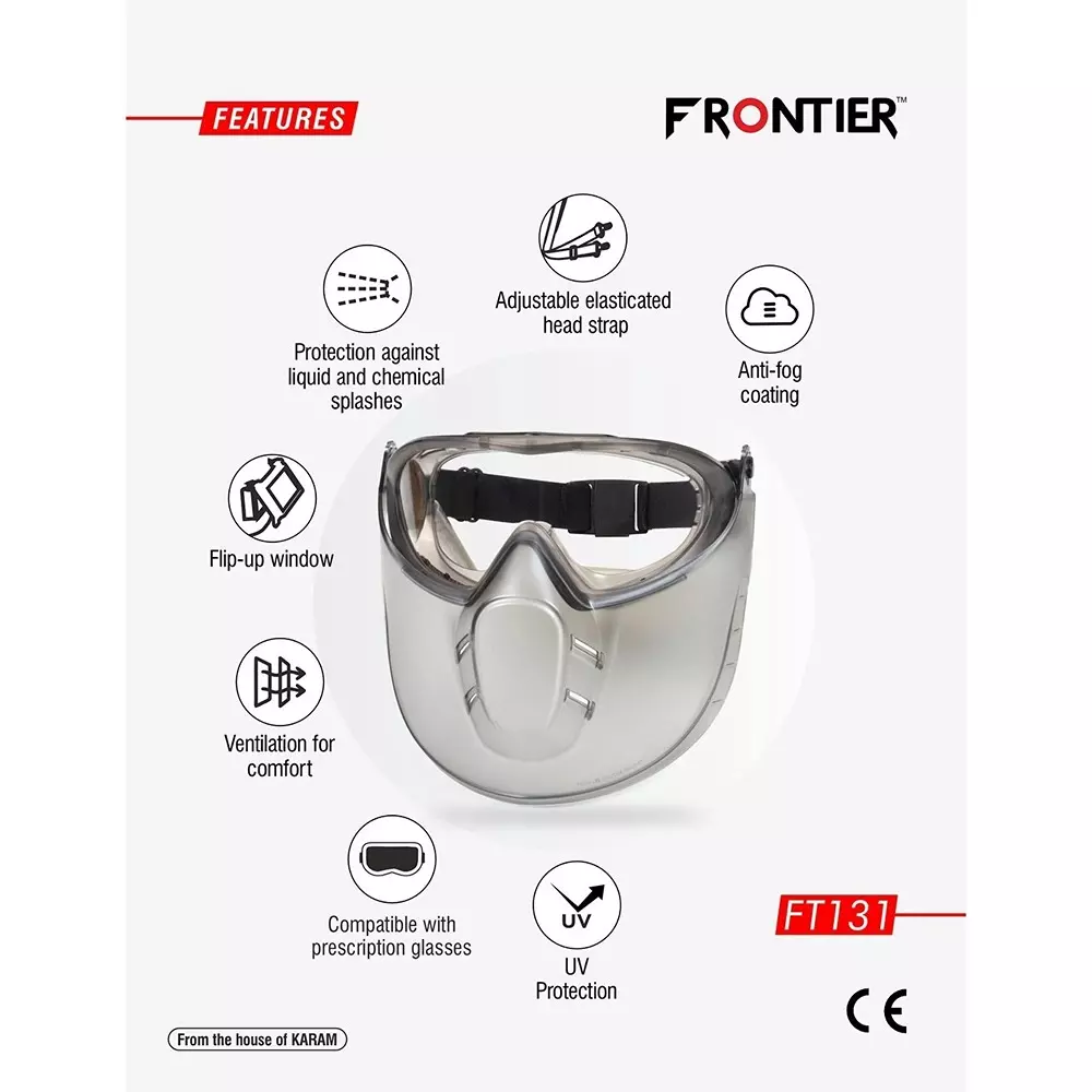 karam-frontier-eye-protection-safety-goggles-sporty-style-polycarbonate-99-uv-protection-lens-with-adjustable-strap-detachable-ventilated-face-shield-ft131clearaf
