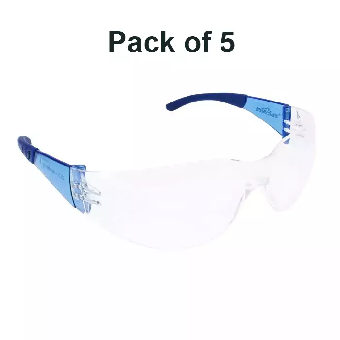 BISON LIFE HylineX Safety Goggle Anti-Scratch, Anti-Fog Polycarbonate Clear Lens with UV Protection (Pack of 5 Pcs)
