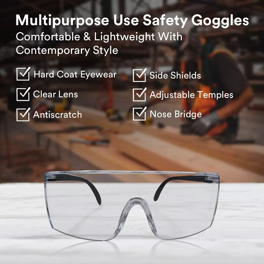 3M Safety Goggle Anti-Fog Lens Transparent Polycarbonate for Laboratory & Industrial Work Use, 1709 IN Plus (Pack of 25 Pcs)