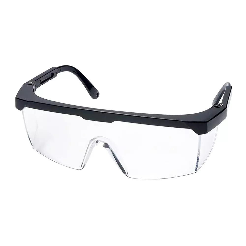 The Mask Lab Safety Goggle Antiscratch Semi Rim Black, EF-72 (Pack of 12 Pcs)