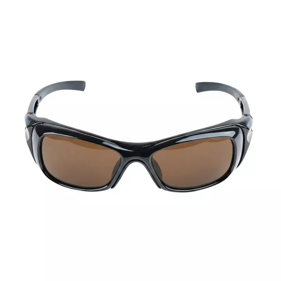 Mallcom Vega Safety Goggles Anti-Fog Polycarbonate Black Frame Brown Lens with Removable Eyebrow Protector
