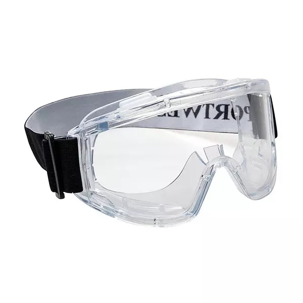Portwest Challenger Safety Glasses Clear Rimless Polycarbonate for Industrial Use, PW22CLR