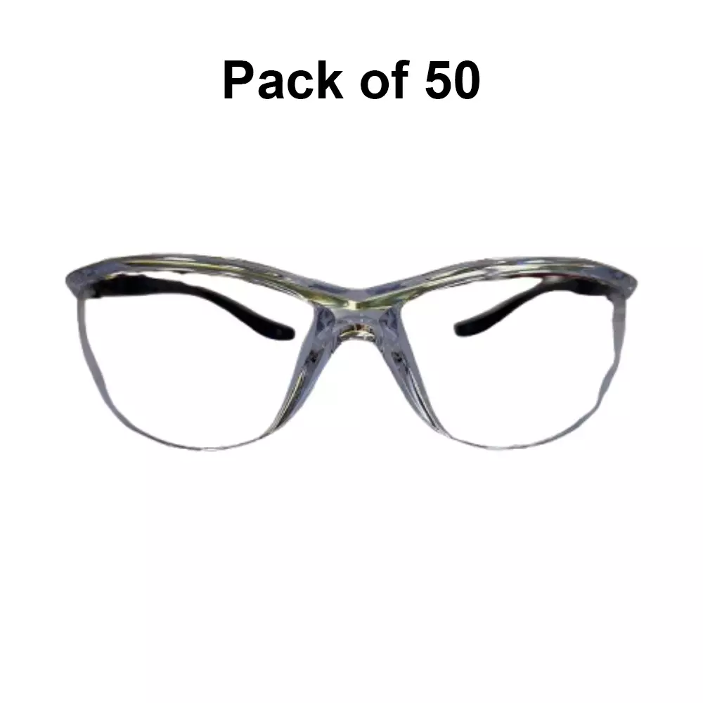 MangX Anti Impact Safety Goggles Basic Eye Protection Against Dust And Minor Impact Hazards Clear Lens Color (Pack of 50)