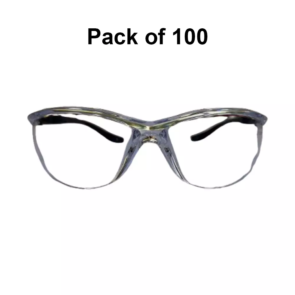 MangX Anti Impact Safety Goggles Basic Eye Protection Against Dust And Minor Impact Hazards Clear Lens Color (Pack of 100)