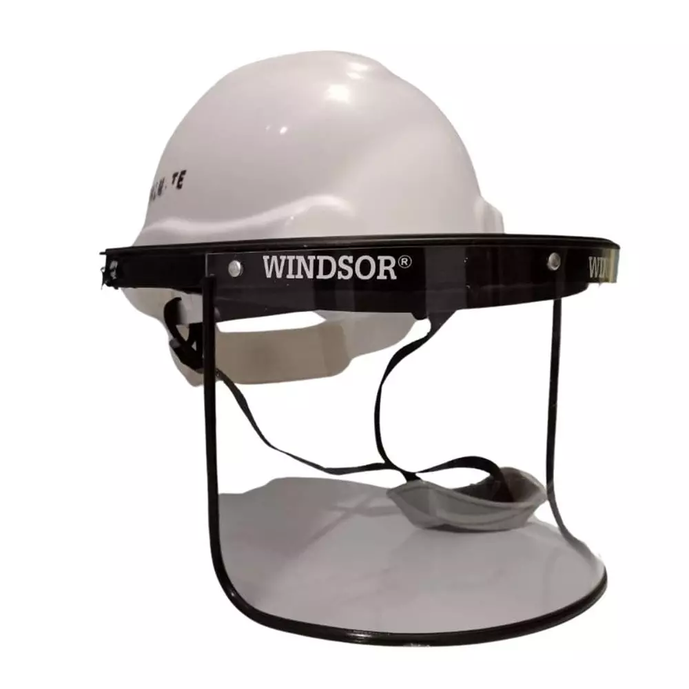 Windsor Spring Face Shield Safety Helmet 6x12 inch Size Ratchet White