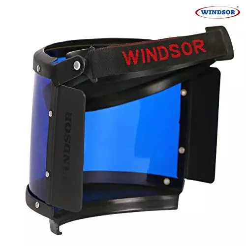 Windsor Face Shield 6x12 Inch Size Elastic Black, PII-510-Elastic (Pack of 2)