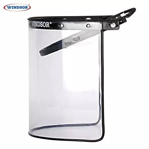 Windsor Spring Loaded Face Shield 6x12 inch Size Pull-On Black (Pack of 2)