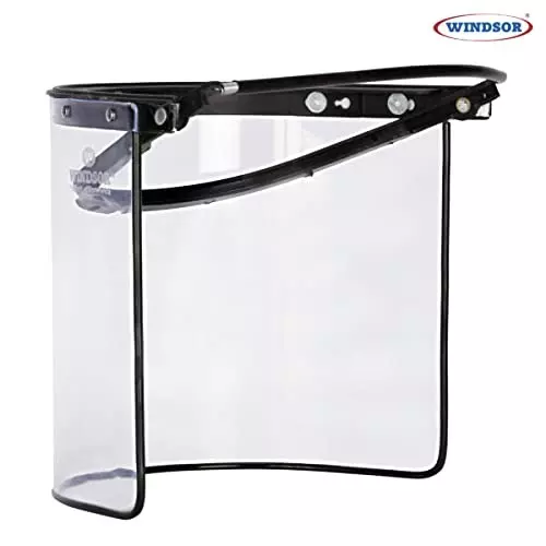 Windsor Spring Loaded Face Shield 6x12 inch Size Pull-On Black (Pack of 2)