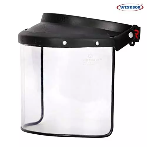 Windsor B Type Face Shield 6x12 Inch Size Pull-On Black, PII-505-Elastic (Pack of 2)