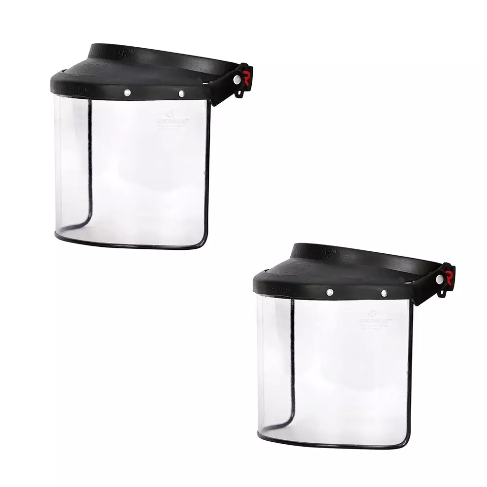 Windsor B Type Face Shield 6x12 Inch Size Pull-On Black, PII-505-Elastic (Pack of 2)