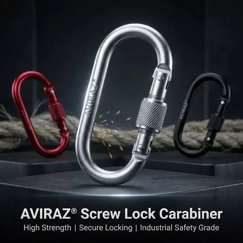 aviraz-screw-lock-carabiner-heavy-duty-alloy-steel-safety-connector-18-mm-gate-opening-silver-color