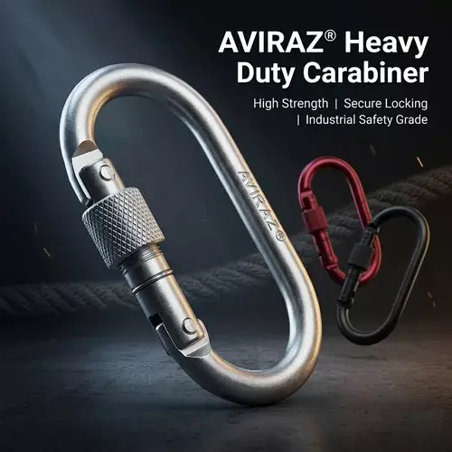 aviraz-screw-lock-carabiner-heavy-duty-alloy-steel-safety-connector-18-mm-gate-opening-silver-color