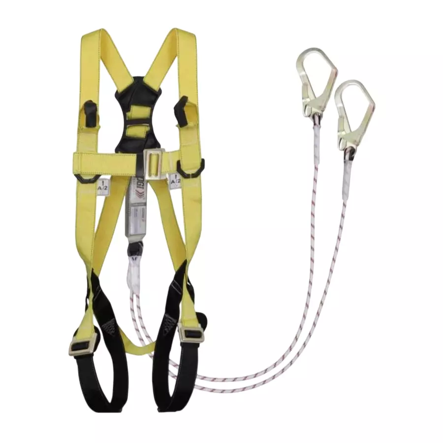 Udyogi Full Body Safety Harness With Energy Absorbing Lanyard And Scaffolding Hook, UB 102